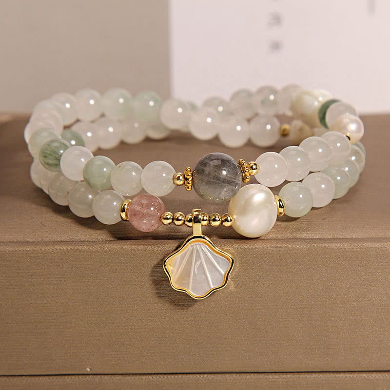 Wear FengShui Double Layer Jade Shell Luck Bracelet