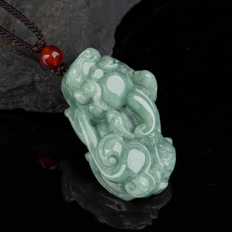 Wear FengShui Jade PiXiu Wealth Luck String Necklace Pendant