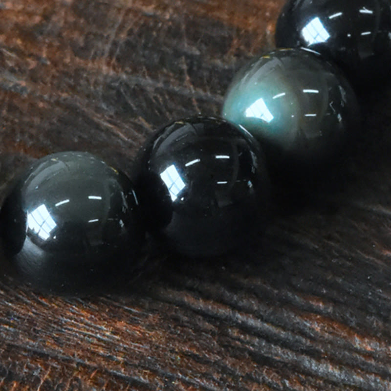 Wear FengShui Rainbow Obsidian Copper Bead Positive Transformation Bracelet