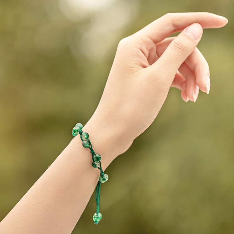 Wear FengShui Red Agate Moss Agate Cinnabar Calm Bracelet