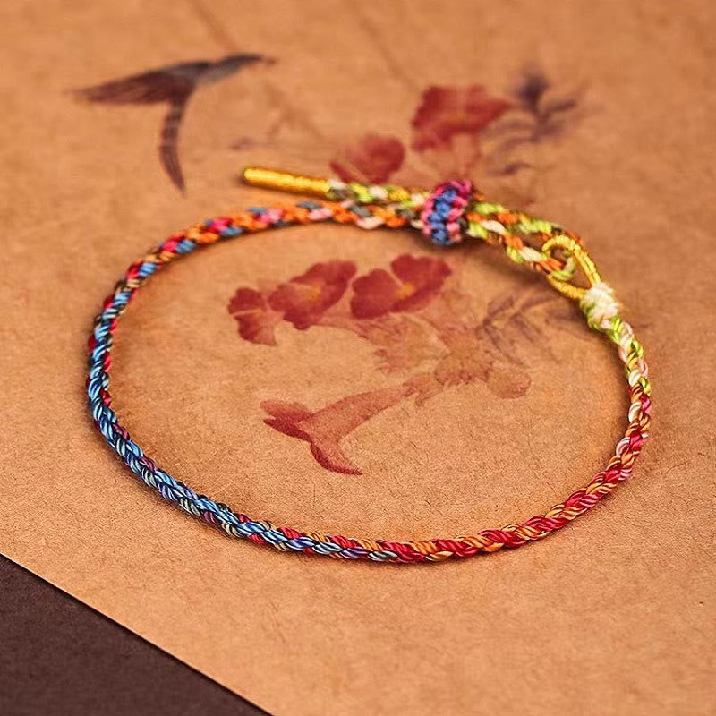Wear FengShui Handcrafted Luck Colorful Rope Child Adult Bracelet