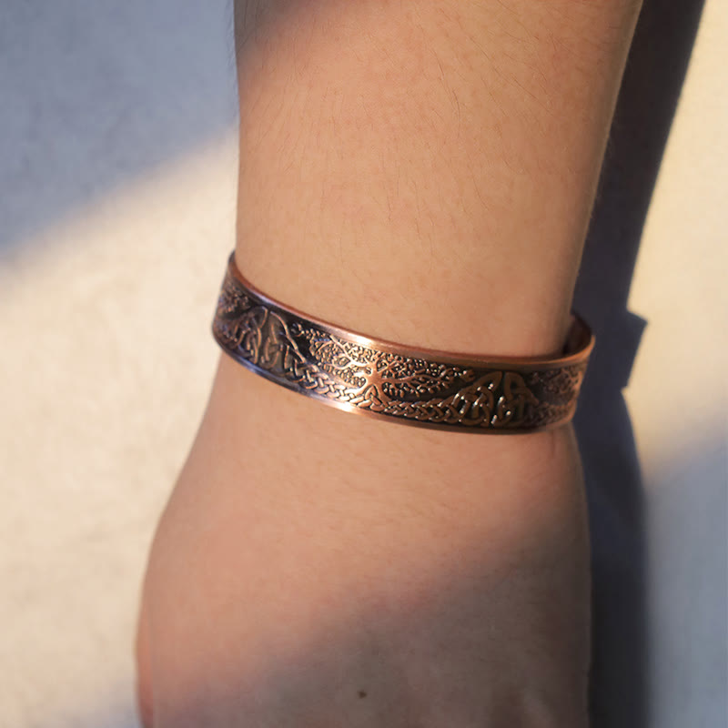 Wear FengShui Lucky Tree Of Life Balance Magnetic Adjustable Cuff Bracelet Bangle