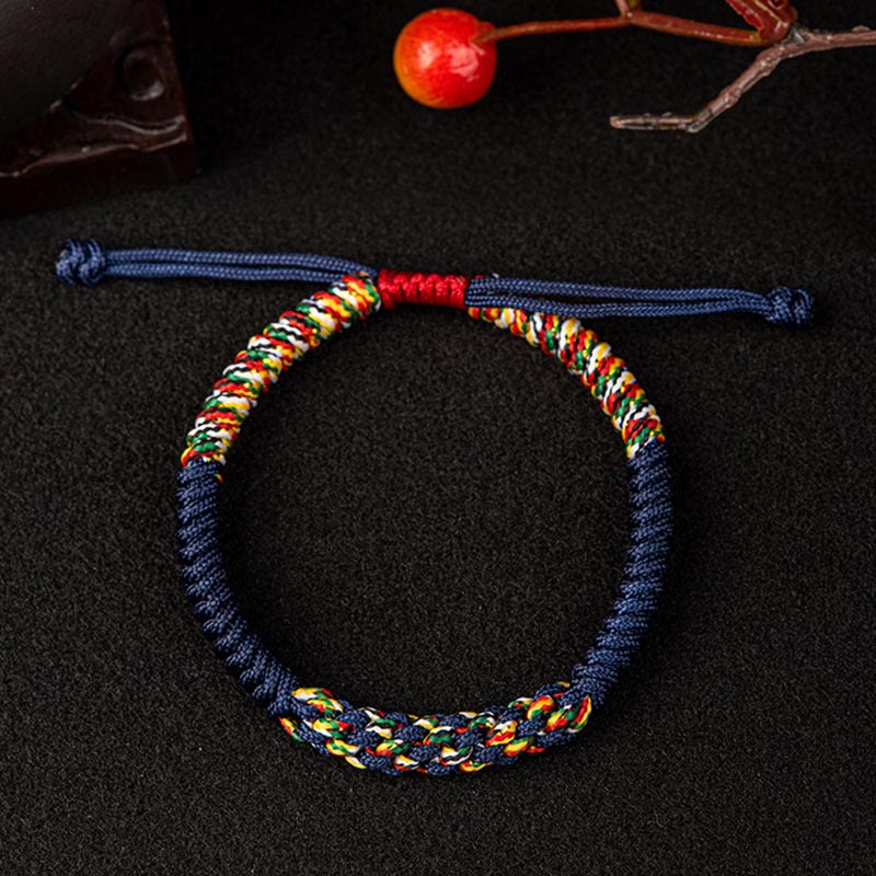 Wear FengShui Tibetan Handmade Colorful King Kong Knot Luck Braid String Bracelet