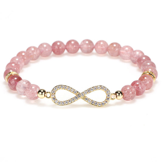 Wear FengShui Natural Strawberry Quartz Positivity Healing Bracelet