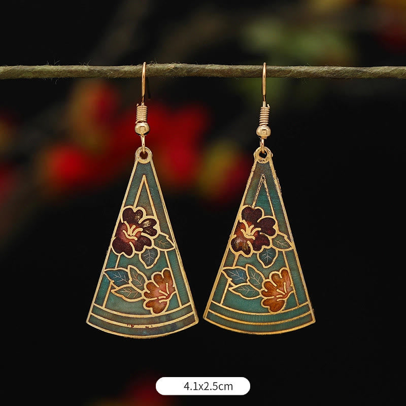 Wear FengShui Lotus Butterfly Flower Alloy Copper Enlightenment Drop Earrings