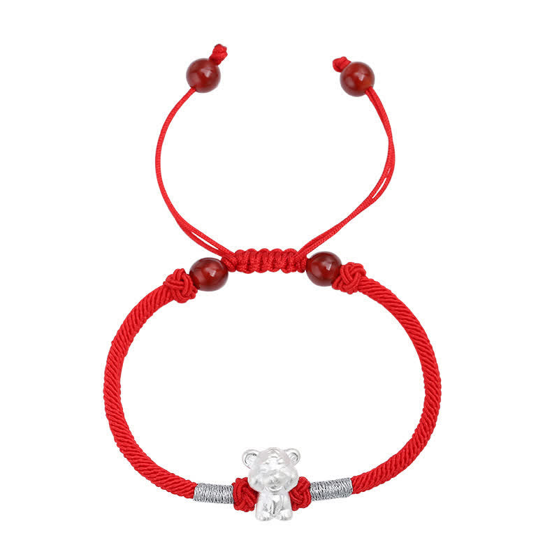 Wear FengShui 999 Sterling Silver Chinese Zodiac Luck Strength Red String Bracelet