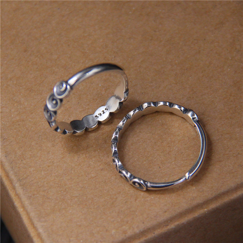 Wear FengShui 925 Sterling Silver Auspicious Clouds Engraved Ring