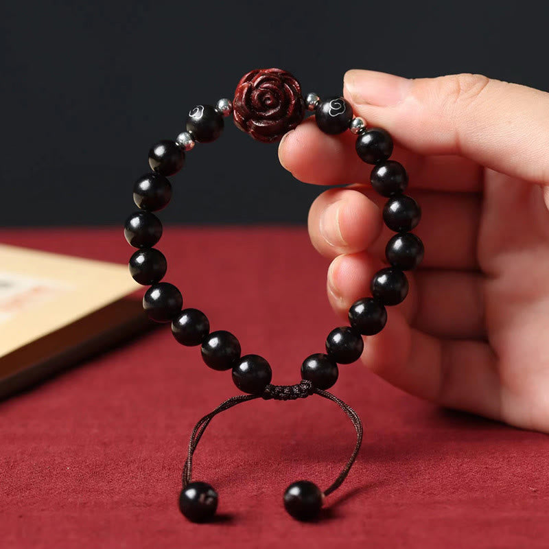 Wear FengShui Small Leaf Red Sandalwood Sooth Bracelet