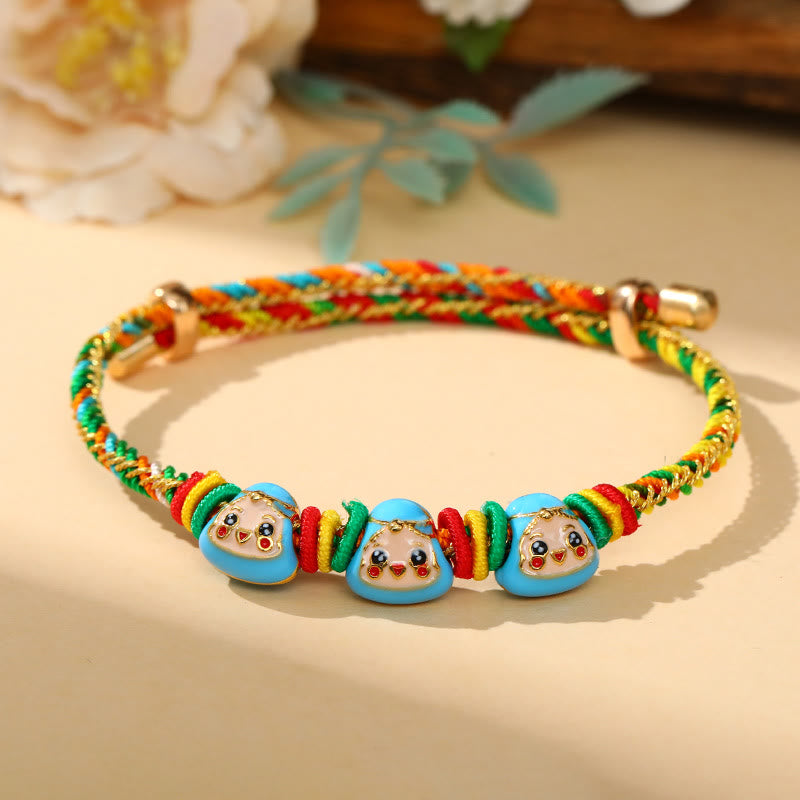 Wear FengShui Colorful Rope Zongzi Pattern Luck Handmade Child Adult Bracelet