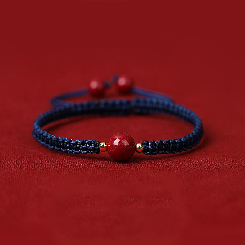 Wear FengShui Lucky Cinnabar Bead Blessing Red String Bracelet