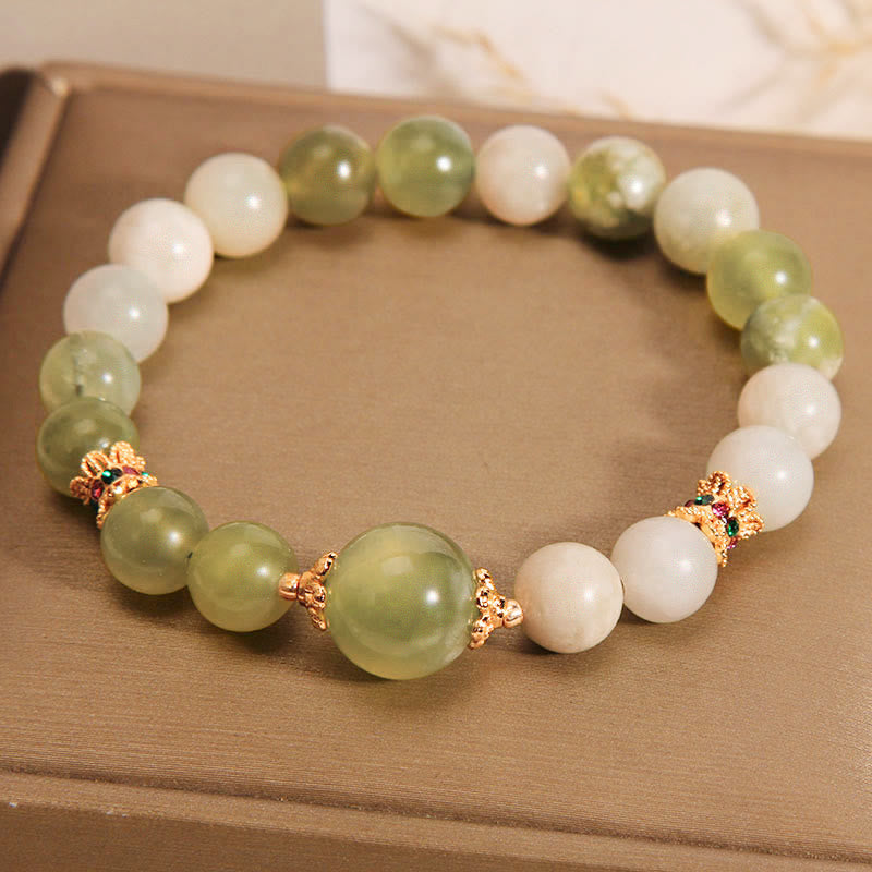 Wear FengShui Green Grape Color Jade Abundance Bracelet