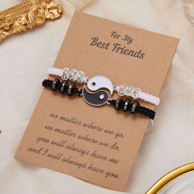 Wear FengShui 2pcs Yin Yang Hematite Couple Bracelet