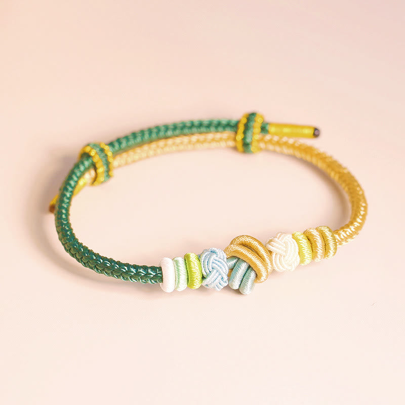 Wear FengShui Two-Color Rope Handcrafted Eight Thread Peace Knot Luck Connection Bracelet