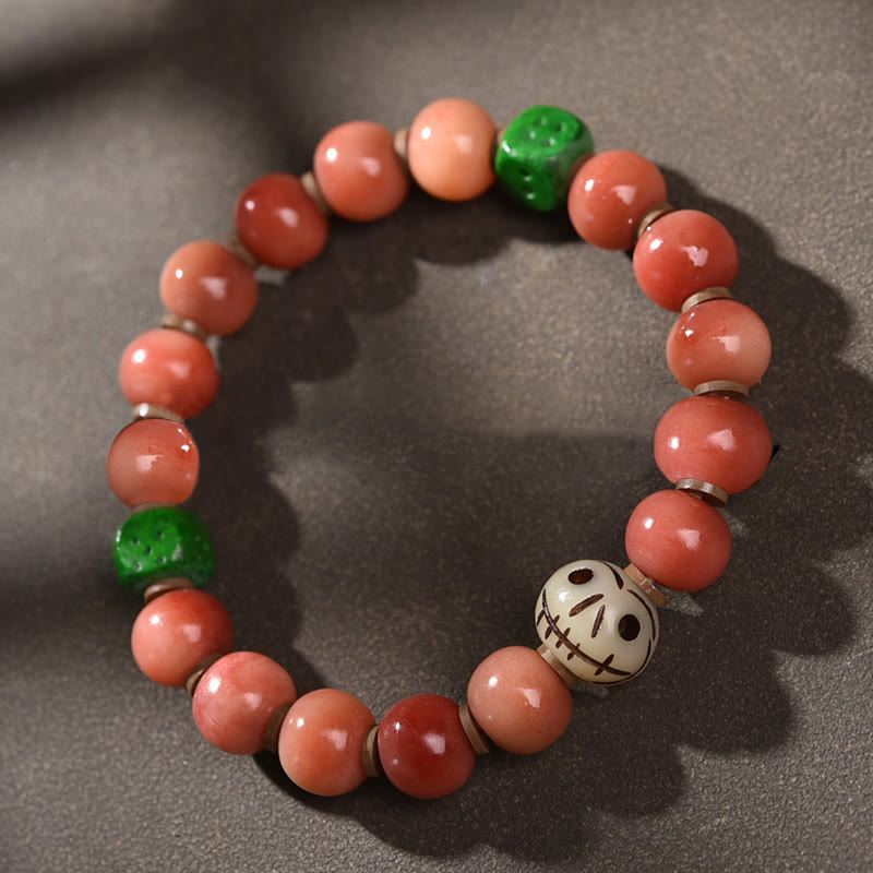 Wear FengShui Tibetan Natural Camel Bone Dzi Bead Bodhi Seed Charm Luck Bracelet