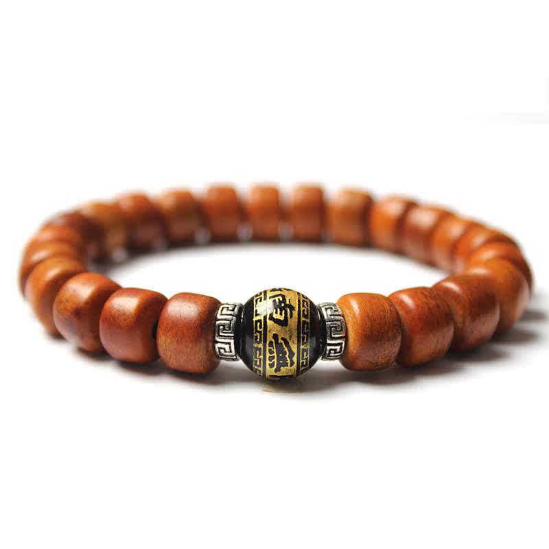 Wear FengShui Tibetan Bone Beads Om Mani Padme Hum Strength Bracelet