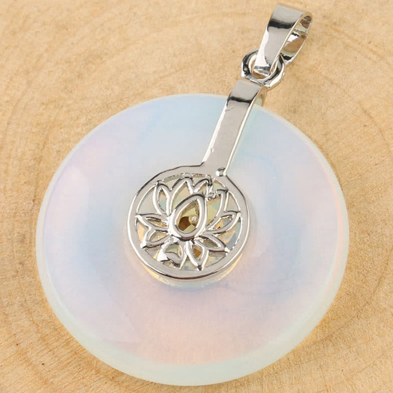 Wear FengShui Various Crystal Amethyst Pink Crystal Lotus Healing Necklace Pendant