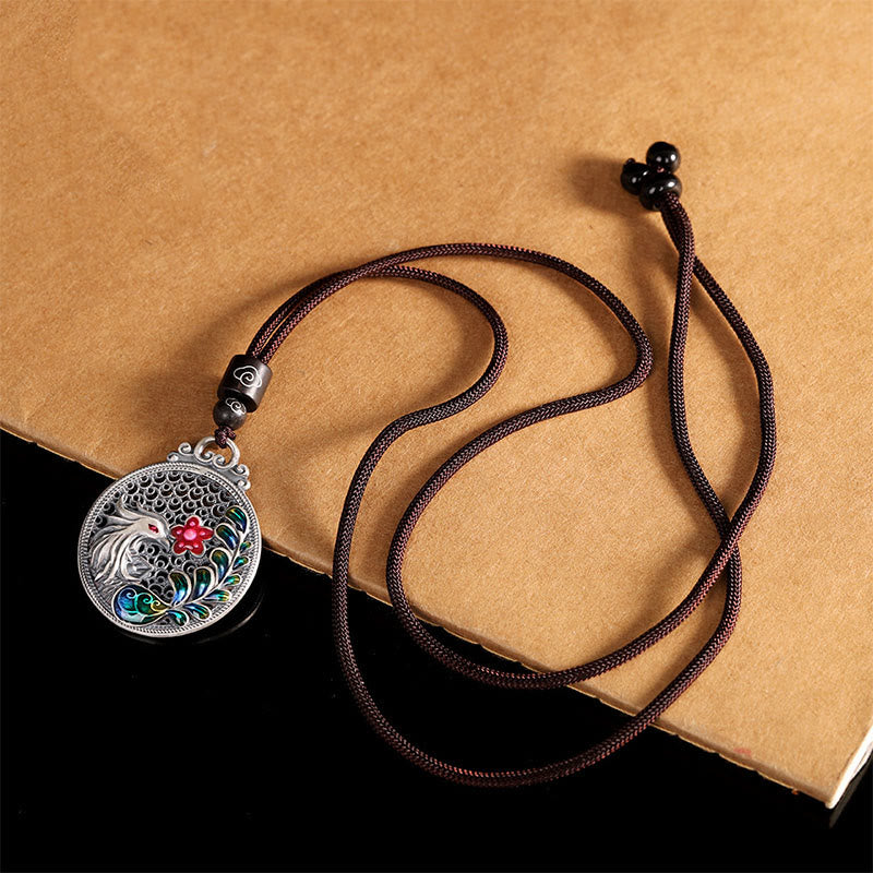 Wear FengShui 990 Sterling Silver Phoenix Luck Protection Necklace Pendant