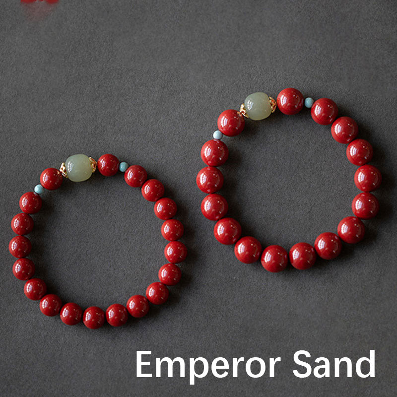 Wear FengShui Cinnabar Green Aventurine Fortune Luck Bracelet