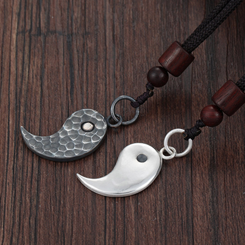 Wear FengShui 990 Sterling Silver Yin Yang Balance Harmony Necklace Pendant