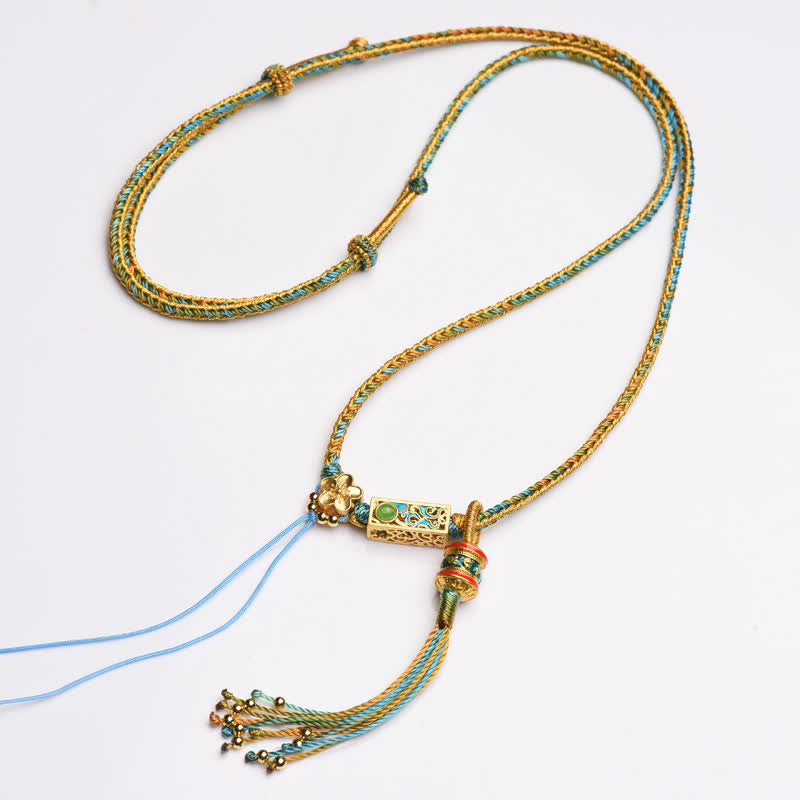 Wear FengShui Colorful String Copper Wealth Necklace Pendant