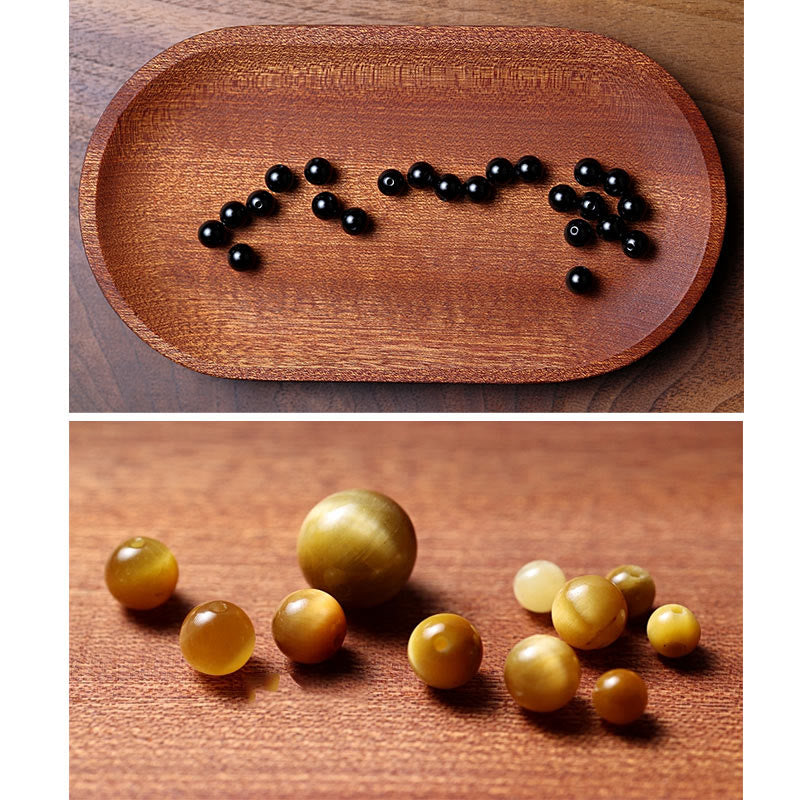 Wear FengShui Tibetan 108 Mala Beads Black Onyx Tiger Eye Beads Nine Palaces Bagua Protection Bracelet