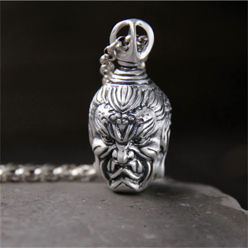 Wear FengShui 999 Sterling Silver Buddha Demon Serenity Necklace Pendant