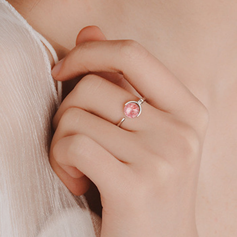 Wear FengShui Pink Crystal Soothing Rotation Ring