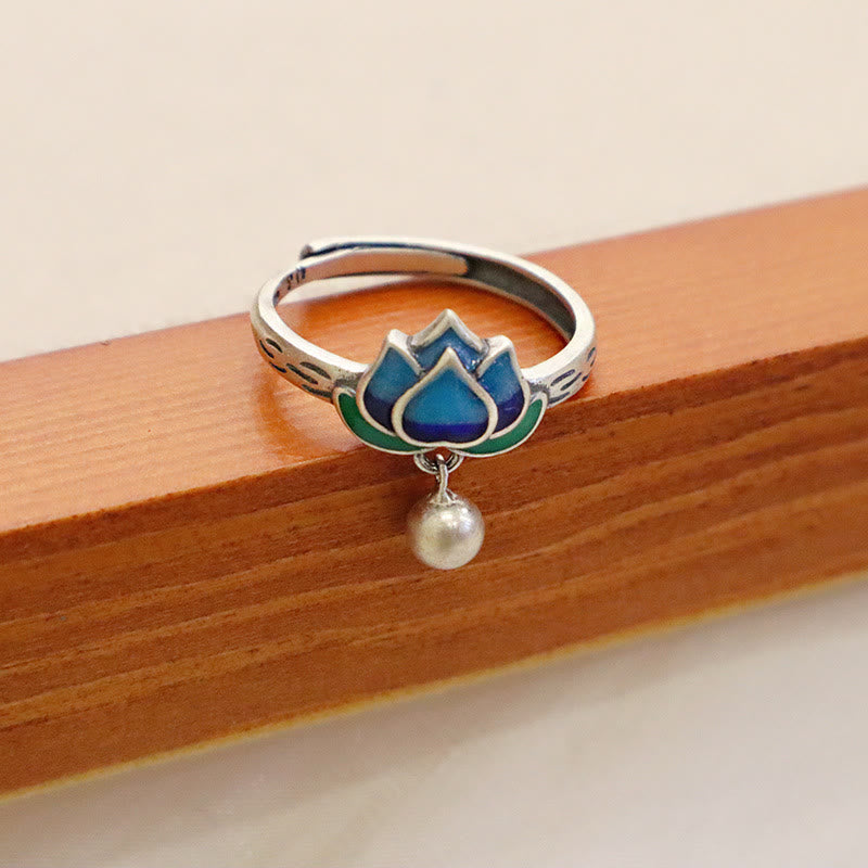 Wear FengShui Lotus Flower Pattern Enlightenment Ring