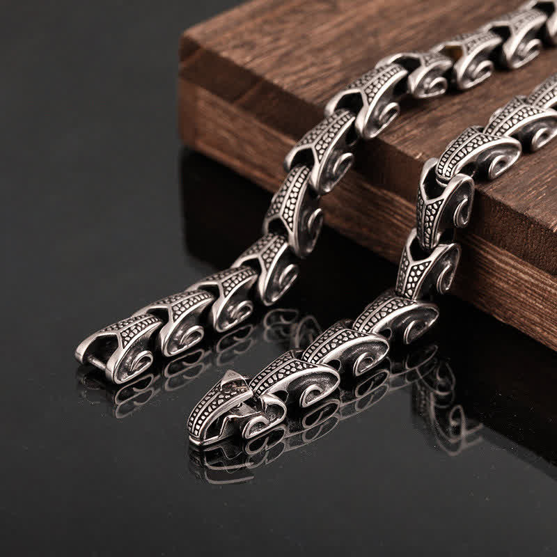 Wear FengShui Dragon Pattern Titanium Steel Protection Necklace Pendant Bracelet