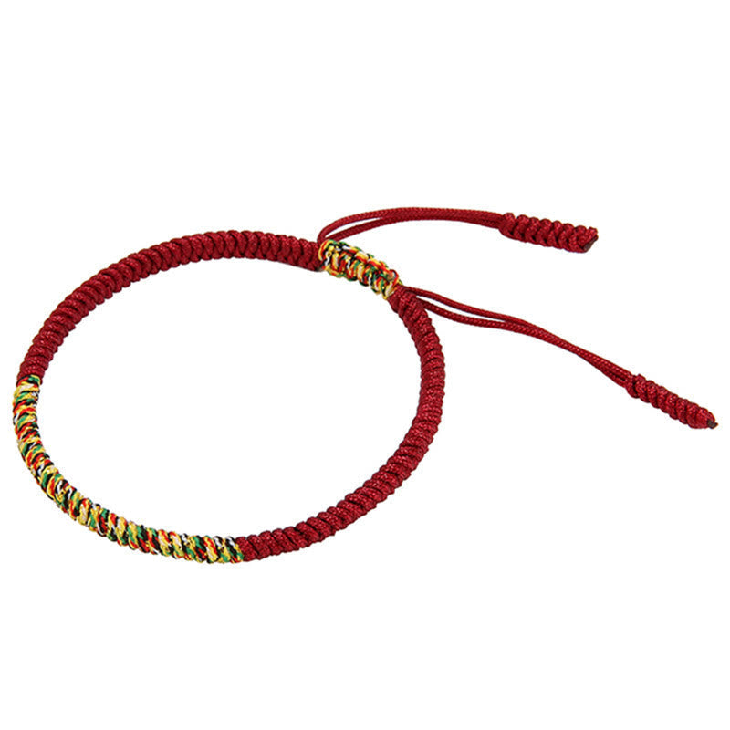 Wear FengShui Tibetan Handmade Multicolor King Kong Knot Luck Strength Braided Bracelet