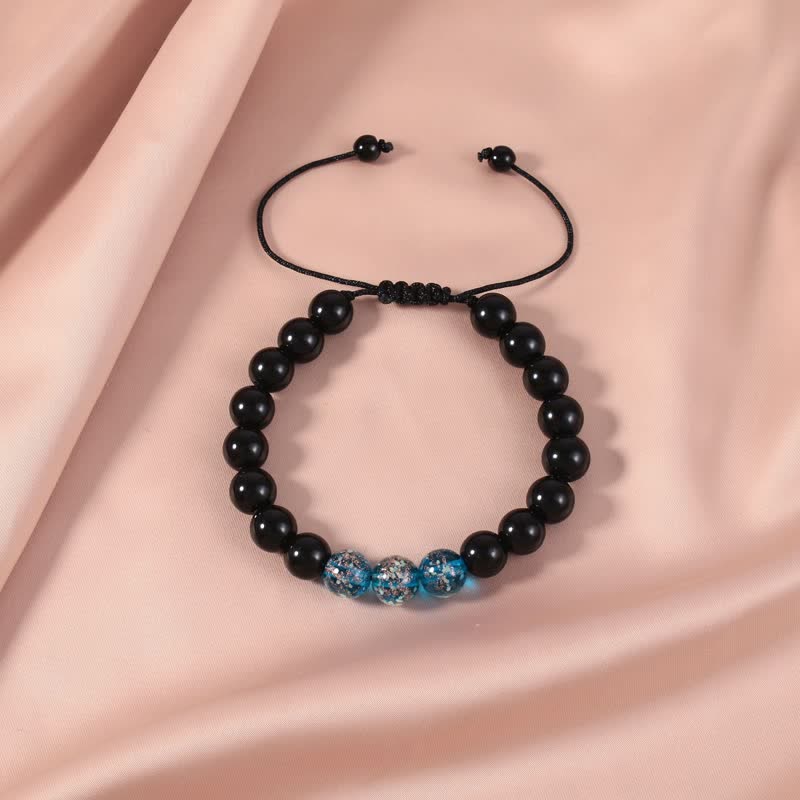 Wear FengShui Black Obsidian Luminous Glowstone Strength Bracelet