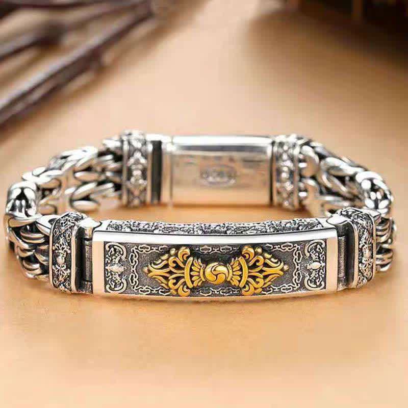 Wear FengShui Vajra Dorje Twisted Braided Pattern Copper Balance Bracelet