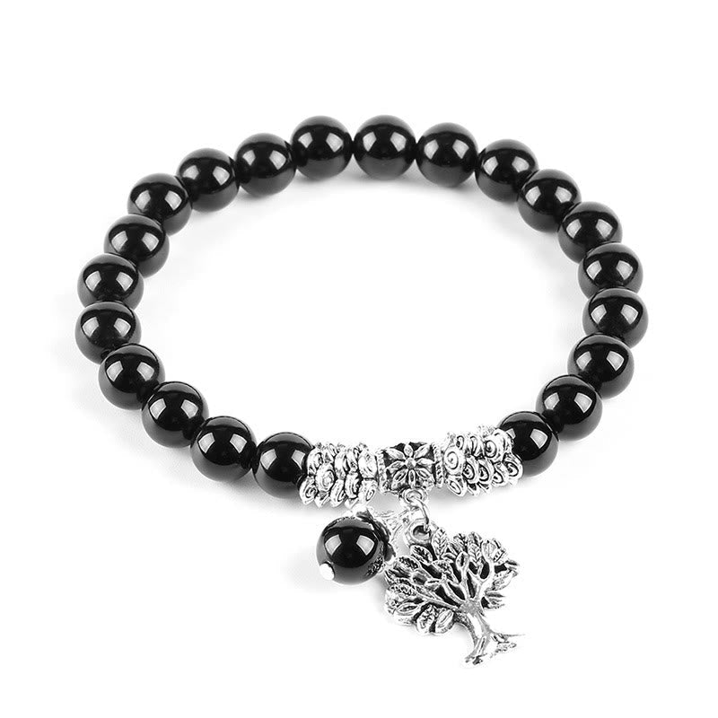 Wear FengShui Natural Gemstone Tree of Life Lucky Charm Stretch Bracelet