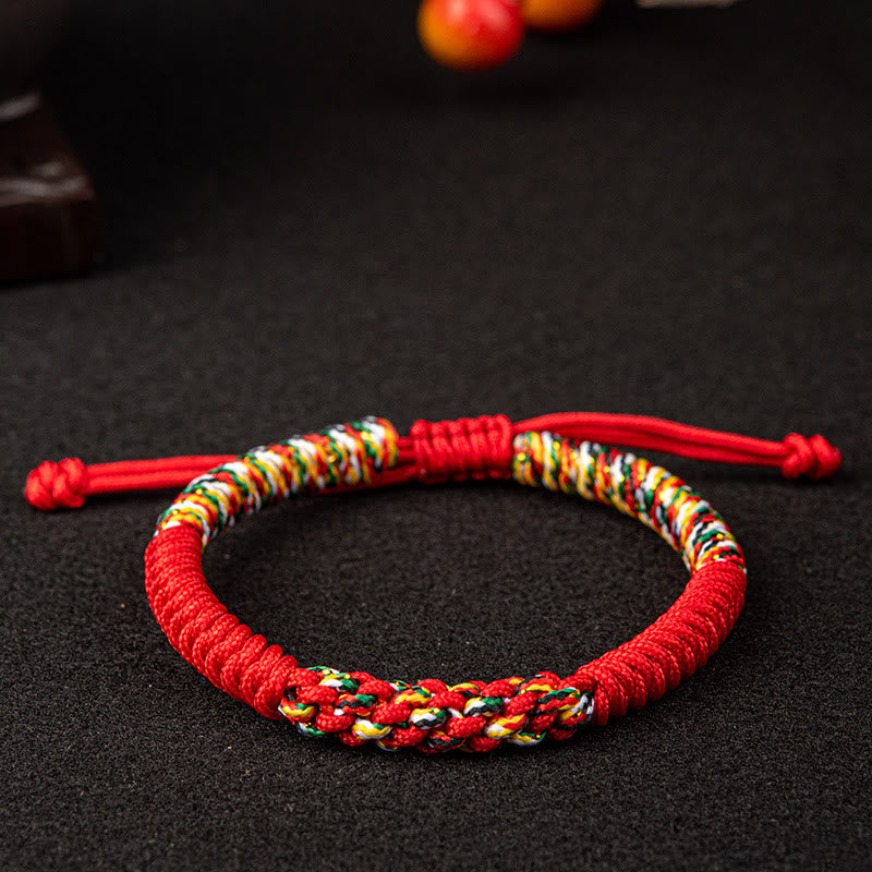 Wear FengShui Tibetan Handmade Colorful King Kong Knot Luck Braid String Bracelet