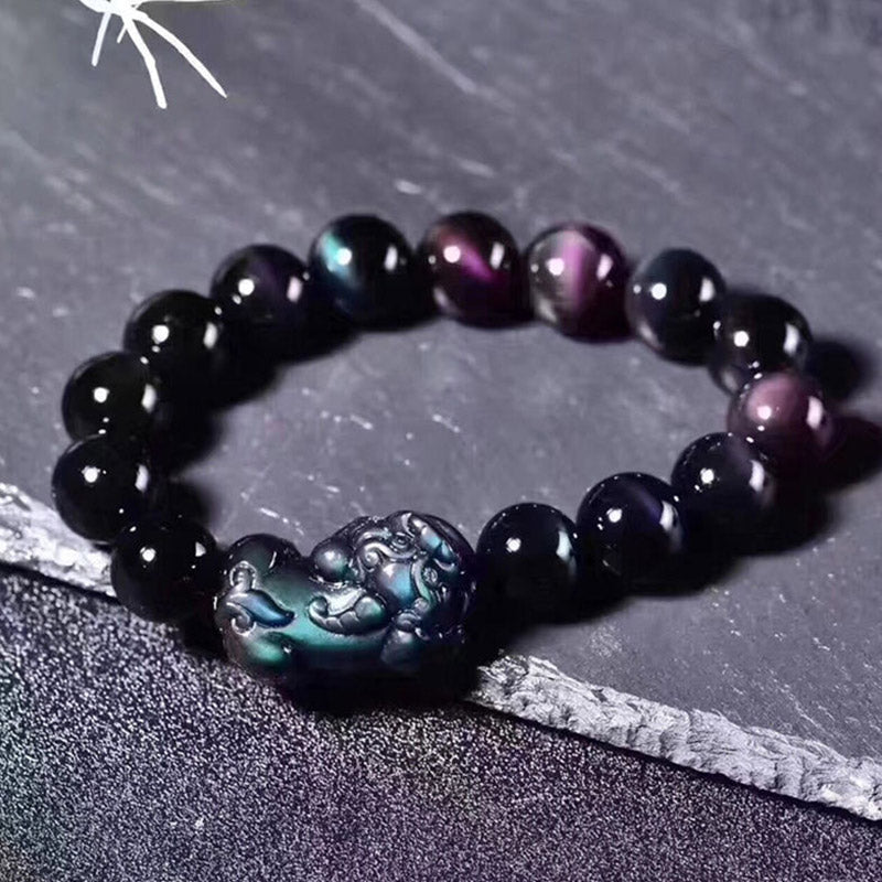 Wear FengShui FengShui PiXiu Rainbow Obsidian Luck Bracelet