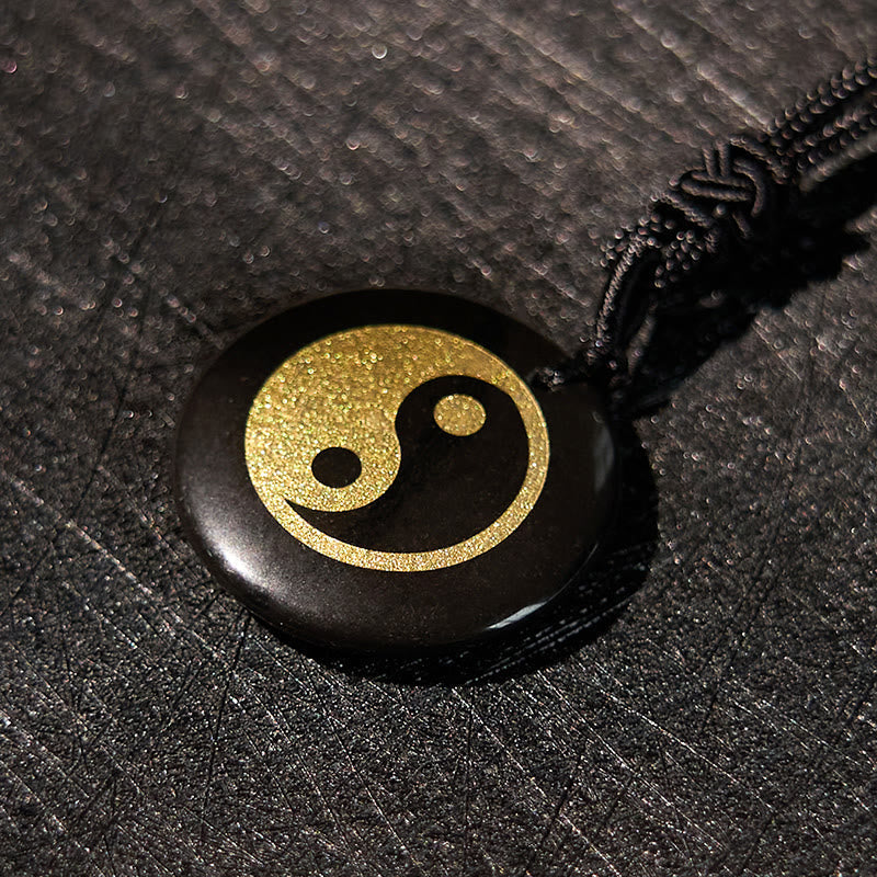 Wear FengShui Various Crystal Amethyst Tiger Eye Green Aventurine Yin Yang Spiritual Necklace Pendant