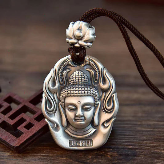 Wear FengShui Chinese Zodiac Natal Buddha Om Mani Padme Hum Lotus Compassion Necklace Pendant