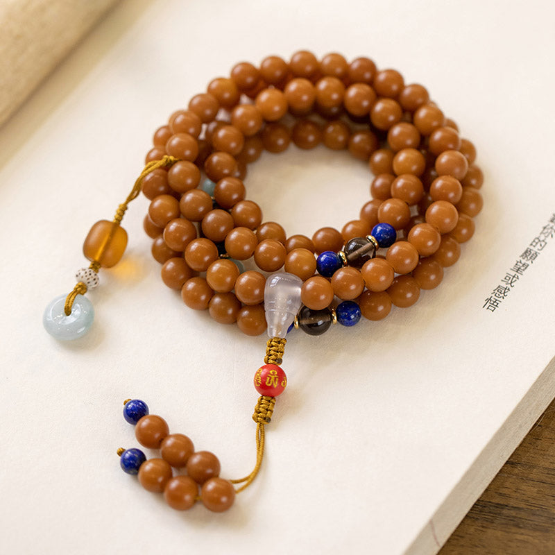 Wear FengShui 108 Beads Bodhi Seed Blessing Meditation Bracelet Mala