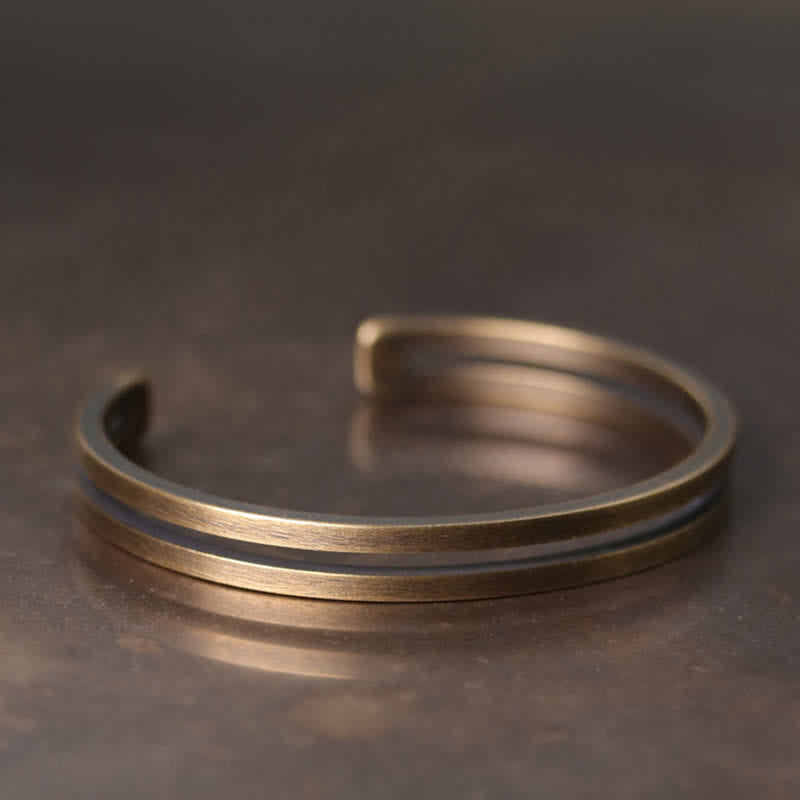 Wear FengShui Rustic Copper Luck Viking Cuff Bracelet