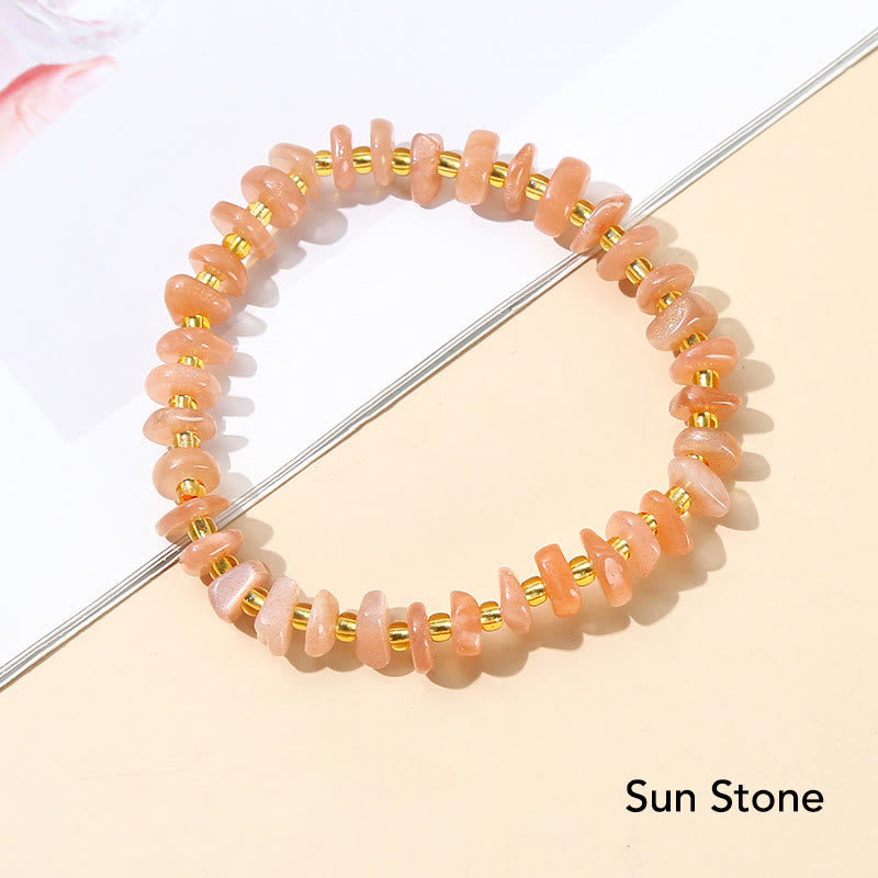 Wear FengShui Natural Irregular Shape Stone Crystal Meditation Balance Bracelet