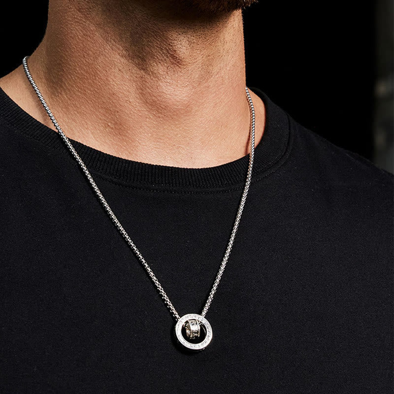 Wear FengShui Tibetan Om Mani Padme Hum Carved Peace Purity Chain Necklace Pendant