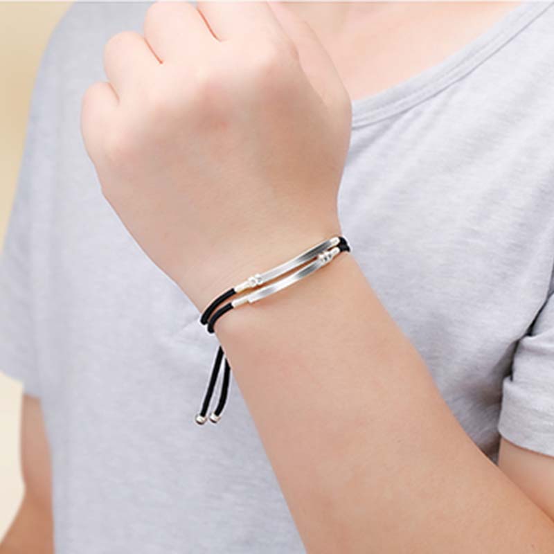 Wear FengShui 925 Sterling Silver Red String Layered Braid Bracelet