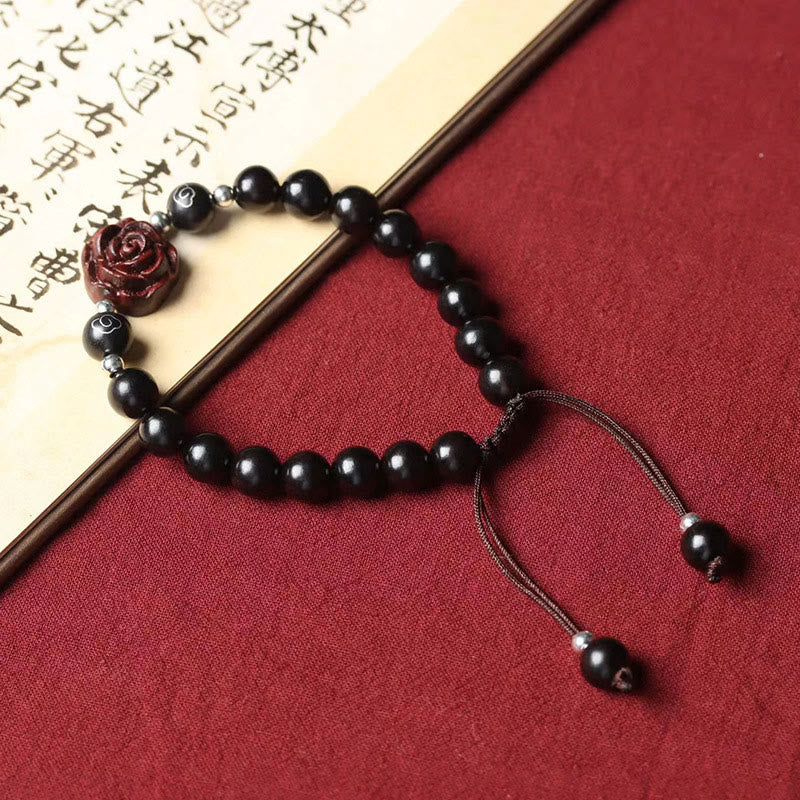 Wear FengShui Small Leaf Red Sandalwood Sooth Bracelet