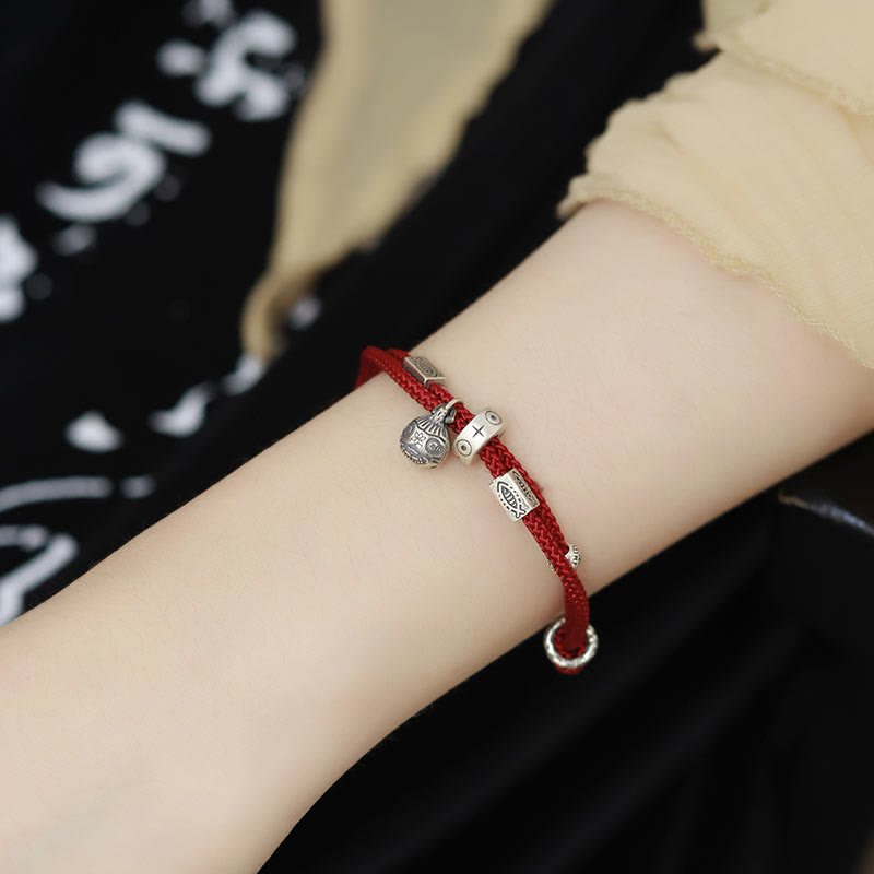 Wear FengShui 925 Sterling Silver Gold Swallowing Beast Koi Fish Wealth Handcrafted Braided Bracelet