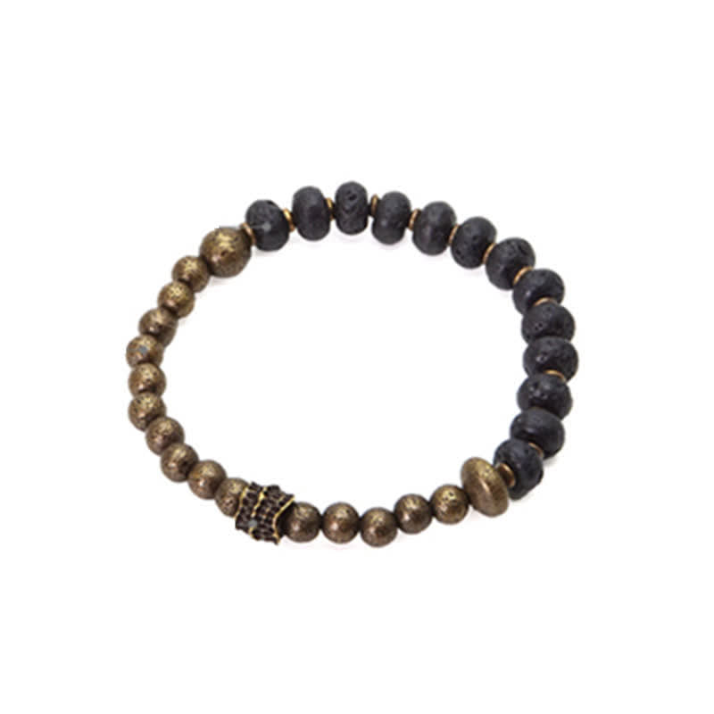 Wear FengShui Lava Rock Stone Copper Balance Cuff Bracelet Bangle