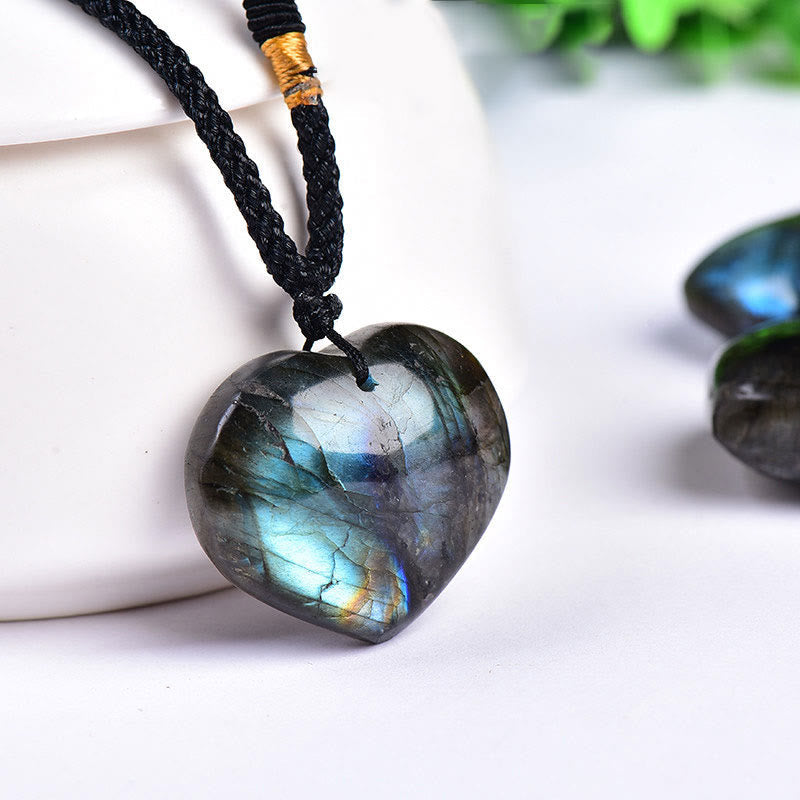 Wear FengShui Labradorite Love Heart Support Necklace Pendant