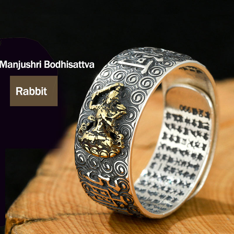 Wear FengShui Chinese Zodiac Natal Buddha Wealth Luck Adjustable Ring