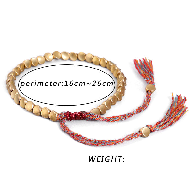 Wear FengShui Tibetan Copper Beads Healing Luck Bracelet