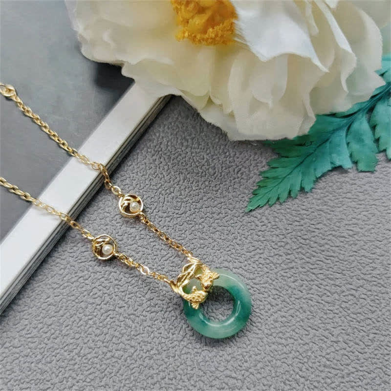 Wear FengShui Cyan Jade Koi Fish Healing Harmony Bracelet