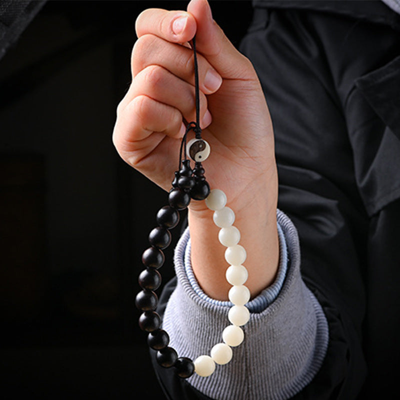 Wear FengShui Ebony YinYang Protection Bracelet Decoration